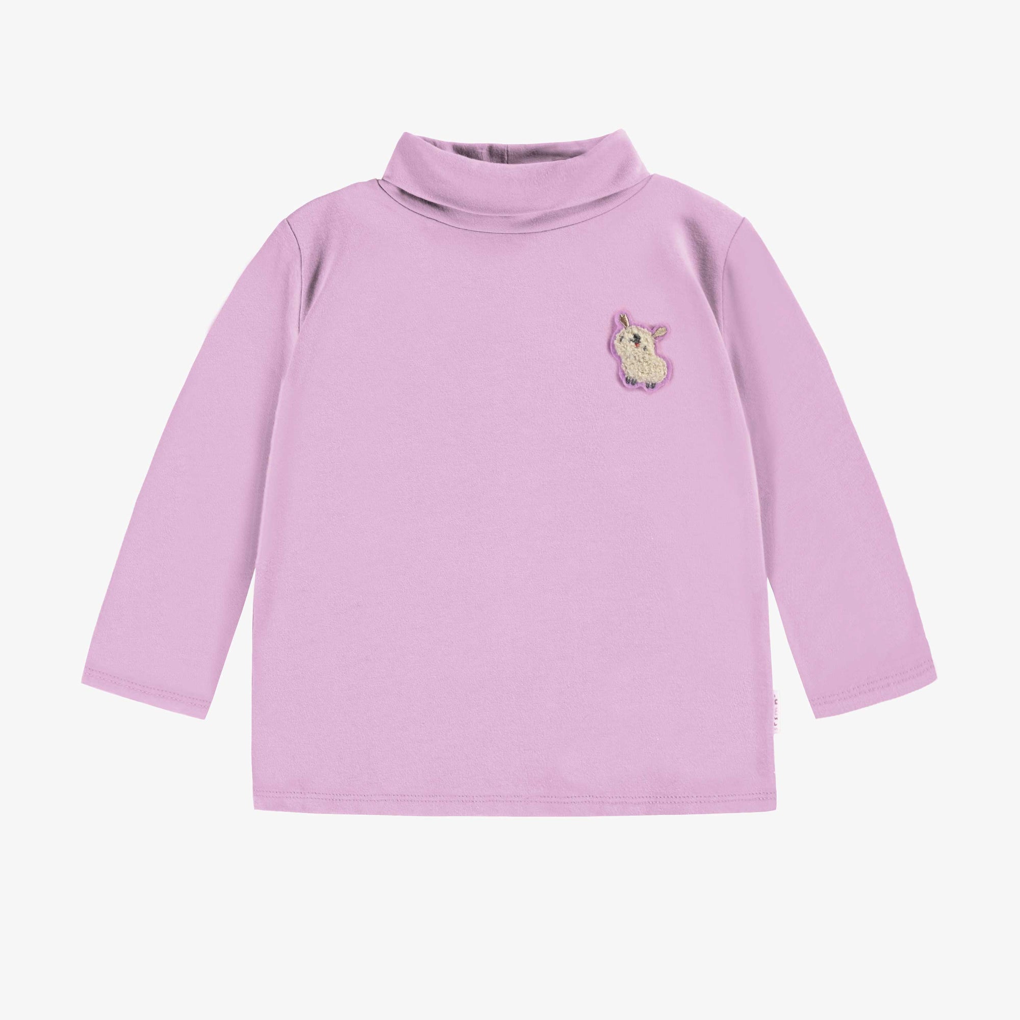 T-shirt mauve à manches longues avec col roulé en jersey, bébé || Purple long sleeves t-shirt with turtleneck in jersey, baby